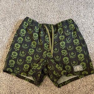 Zero Foxtrot Black with Green Skull Shorts